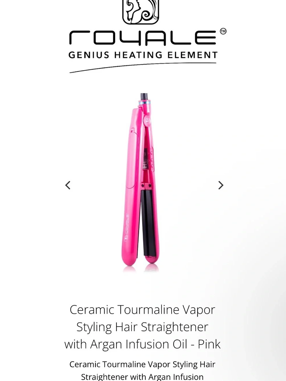 Ceramic Tourmaline Vapor Hair Straightener - Pink